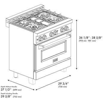 Z Line ZLINE RASSNBR30 30 Inch DuraSnow Stainless Steel Dual Fuel Freestanding Range, i — thumbnail 15