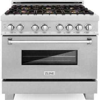 Z Line ZLINE RASSNBR36 36 Inch DuraSnow Stainless Steel Dual Fuel Freestanding Range, i