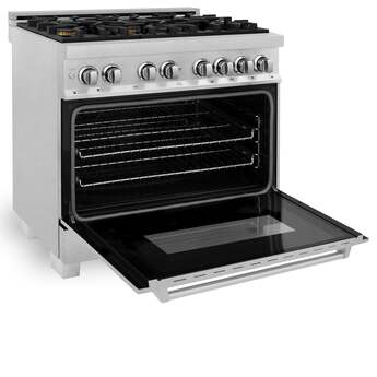 Z Line ZLINE RASSNBR36 36 Inch DuraSnow Stainless Steel Dual Fuel Freestanding Range, i — thumbnail 10