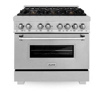 Z Line ZLINE RASSNBR36 36 Inch DuraSnow Stainless Steel Dual Fuel Freestanding Range, i — thumbnail 12