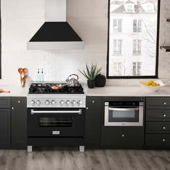 Z Line ZLINE RASSNBR36 36 Inch DuraSnow Stainless Steel Dual Fuel Freestanding Range, i — thumbnail 13