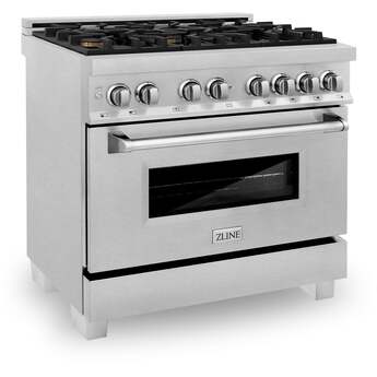Z Line ZLINE RASSNBR36 36 Inch DuraSnow Stainless Steel Dual Fuel Freestanding Range, i — thumbnail 18