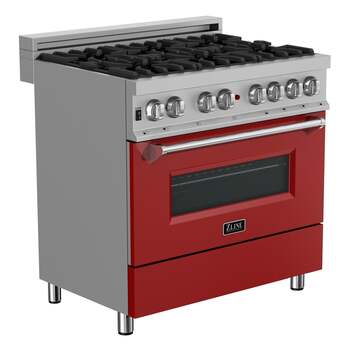 Z Line ZLINE RASSNBR36 36 Inch DuraSnow Stainless Steel Dual Fuel Freestanding Range, i — thumbnail 4