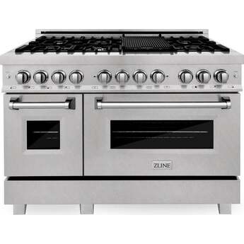 Z Line ZLINE RASSNBR48 48 Inch DuraSnow Stainless Steel Dual Fuel Freestanding Range, i
