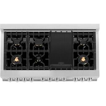 Z Line ZLINE RASSNBR48 48 Inch DuraSnow Stainless Steel Dual Fuel Freestanding Range, i — thumbnail 14