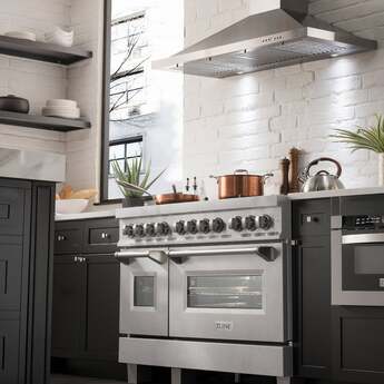 Z Line ZLINE RASSNBR48 48 Inch DuraSnow Stainless Steel Dual Fuel Freestanding Range, i — thumbnail 15
