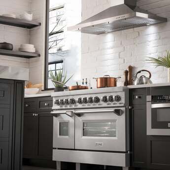 Z Line ZLINE RASSNBR48 48 Inch DuraSnow Stainless Steel Dual Fuel Freestanding Range, i — thumbnail 2