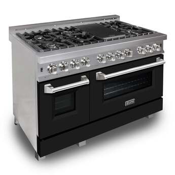 Z Line ZLINE RASSNBR48 48 Inch DuraSnow Stainless Steel Dual Fuel Freestanding Range, i — thumbnail 5