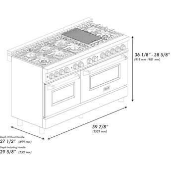 Z Line ZLINE RASSNBR60 60 Inch Natural Gas, Dual Fuel Double Oven Freestanding Range i — thumbnail 13