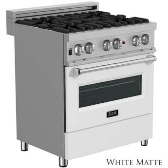 Z Line ZLINE RASWM30 30 Inch White Matte Gas  Freestanding Range — thumbnail 29