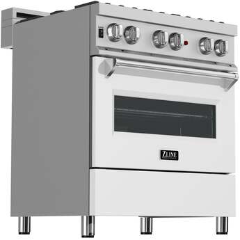 Z Line ZLINE RASWM30 30 Inch White Matte Gas  Freestanding Range — thumbnail 3