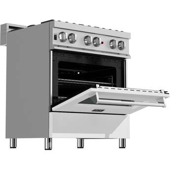 Z Line ZLINE RASWM30 30 Inch White Matte Gas  Freestanding Range — thumbnail 4