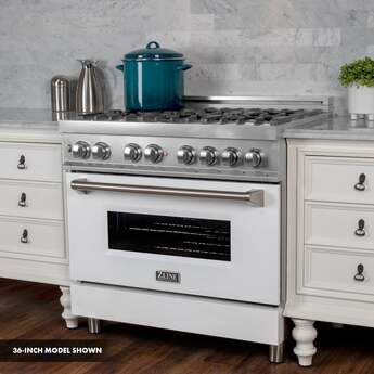 Z Line ZLINE RASWM30 30 Inch White Matte Gas  Freestanding Range — thumbnail 6
