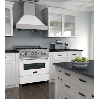 Z Line ZLINE RASWM30 30 Inch White Matte Gas  Freestanding Range — thumbnail 8