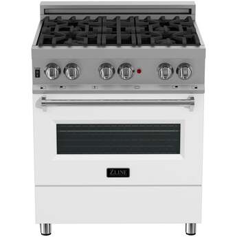 Z Line ZLINE RASWM30 30 Inch White Matte Gas  Freestanding Range — thumbnail 9