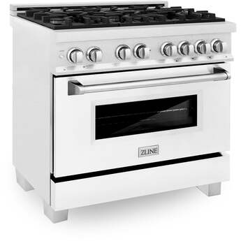 Z Line ZLINE RASWM36 36 Inch White Matte Gas Convection Freestanding Range — thumbnail 13