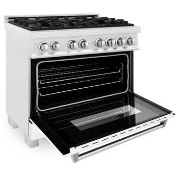 Z Line ZLINE RASWM36 36 Inch White Matte Gas Convection Freestanding Range — thumbnail 26
