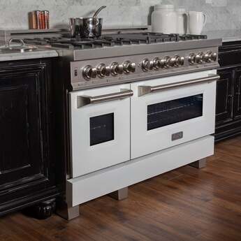 Z Line ZLINE RASWM48 48 Inch White Matte Dual Fuel Double Oven Freestanding Range — thumbnail 12