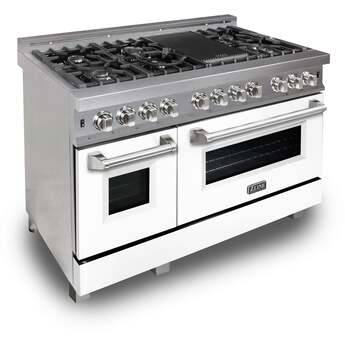 Z Line ZLINE RASWM48 48 Inch White Matte Dual Fuel Double Oven Freestanding Range — thumbnail 15