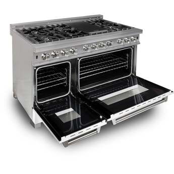 Z Line ZLINE RASWM48 48 Inch White Matte Dual Fuel Double Oven Freestanding Range — thumbnail 16