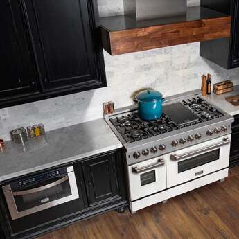 Z Line ZLINE RASWM48 48 Inch White Matte Dual Fuel Double Oven Freestanding Range — thumbnail 6