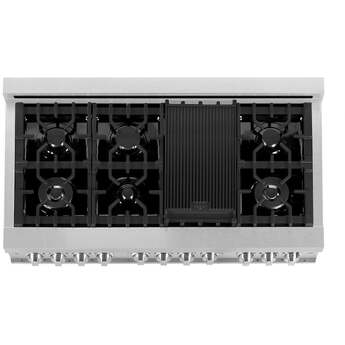 Z Line ZLINE RASWM48 48 Inch White Matte Dual Fuel Double Oven Freestanding Range — thumbnail 8