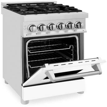 Z Line ZLINE RAWM24 24 Inch Dual Fuel Natural Gas Freestanding Range, in White Matte — thumbnail 4