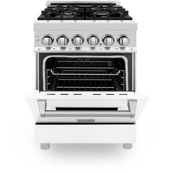 Z Line ZLINE RAWM24 24 Inch Dual Fuel Natural Gas Freestanding Range, in White Matte — thumbnail 7