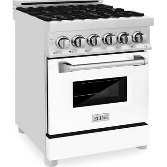 Z Line ZLINE RAWM24 24 Inch Dual Fuel Natural Gas Freestanding Range, in White Matte — thumbnail 8