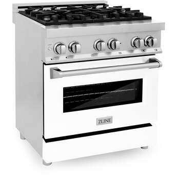 Z Line ZLINE RAWM30 30 Inch White Matte Dual Fuel Convection Freestanding Range — thumbnail 17