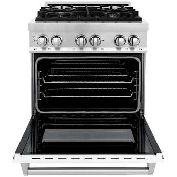 Z Line ZLINE RAWM30 30 Inch White Matte Dual Fuel Convection Freestanding Range — thumbnail 3