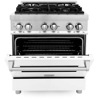 Z Line ZLINE RAWM30 30 Inch White Matte Dual Fuel Convection Freestanding Range — thumbnail 7