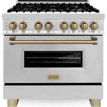 Z Line ZLINE RAZ36CB Autograph Edition Series 36 Inch Natural Gas, Dual Fuel Freestandi