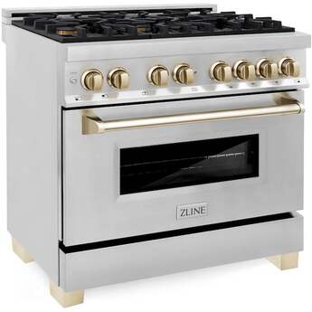 Z Line ZLINE Autograph Edition Series 36 Inch Dual Fuel Natural Gas Freestanding Range, — thumbnail 4