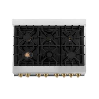 Z Line ZLINE Autograph Edition Series 36 Inch Dual Fuel Natural Gas Freestanding Range, — thumbnail 3