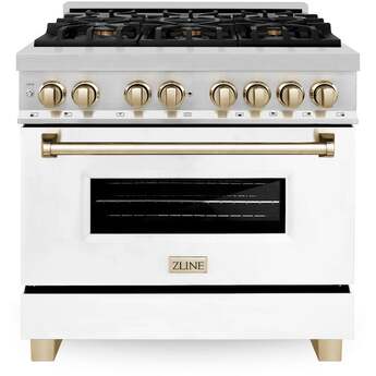 Z Line ZLINE Autograph Edition Series 36 Inch Dual Fuel Natural Gas Freestanding Range, — thumbnail 3
