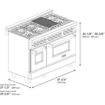 Z Line ZLINE Autograph Edition Series 48 Inch Dual Fuel Natural Gas Freestanding Range, — thumbnail 21