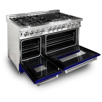 Z Line ZLINE RABG48 48 Inch Blue Gloss Dual Fuel Convection Double Oven Freestanding Ra — thumbnail 2