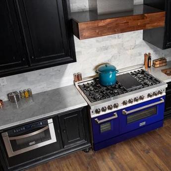Z Line ZLINE RABG48 48 Inch Blue Gloss Dual Fuel Convection Double Oven Freestanding Ra — thumbnail 3