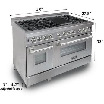 Z Line ZLINE RABG48 48 Inch Blue Gloss Dual Fuel Convection Double Oven Freestanding Ra — thumbnail 4