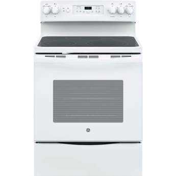 GE 30" White Electric Smoothtop Range - Convection