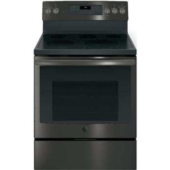 GE 30" Black Stainless Steel Electric Smoothtop Range - Convection