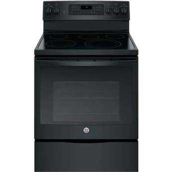 GE 30" Black Electric Smoothtop Range - Convection