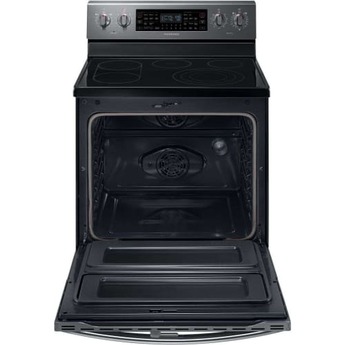 Samsung 30" Black Stainless Steel Electric Smoothtop Double Oven Range - Convection — thumbnail 3