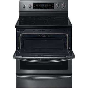 Samsung 30" Black Stainless Steel Electric Smoothtop Double Oven Range - Convection — thumbnail 4