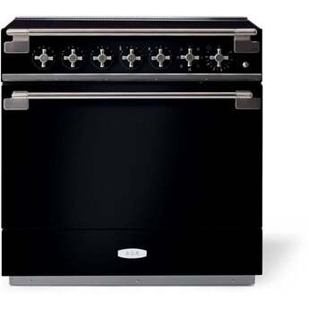 AGA AEL361INBLK Elise Series 36 Inch Gloss Black Induction Electric Freestanding Range, in Gloss Black