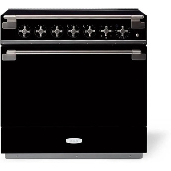 AGA AEL361INMBL Elise Series 36 Inch Matt Black Induction Electric Freestanding Range, in Matt Black