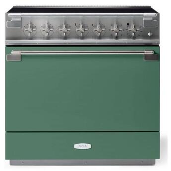 AGA AEL361INMG  Elise Series 36 Inch Induction Electric Freestanding Range in Mineral Green