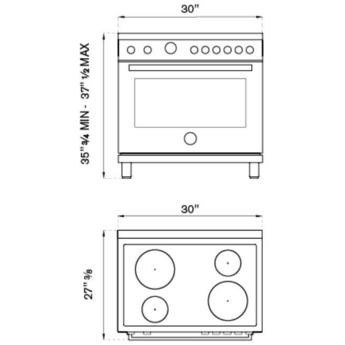 Bertazzoni Professional Series 30" Stainless Steel Smoothtop Electric Range - Convection — thumbnail 6