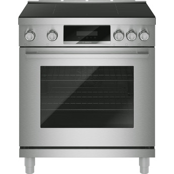 Bosch 30 Inch Freestanding Induction Range with 4 Elements, 10 Cooking Modes, QuietClose Door Hinges, Convection Oven, Sabbath Mode, and Digital Display: Stainless Steel